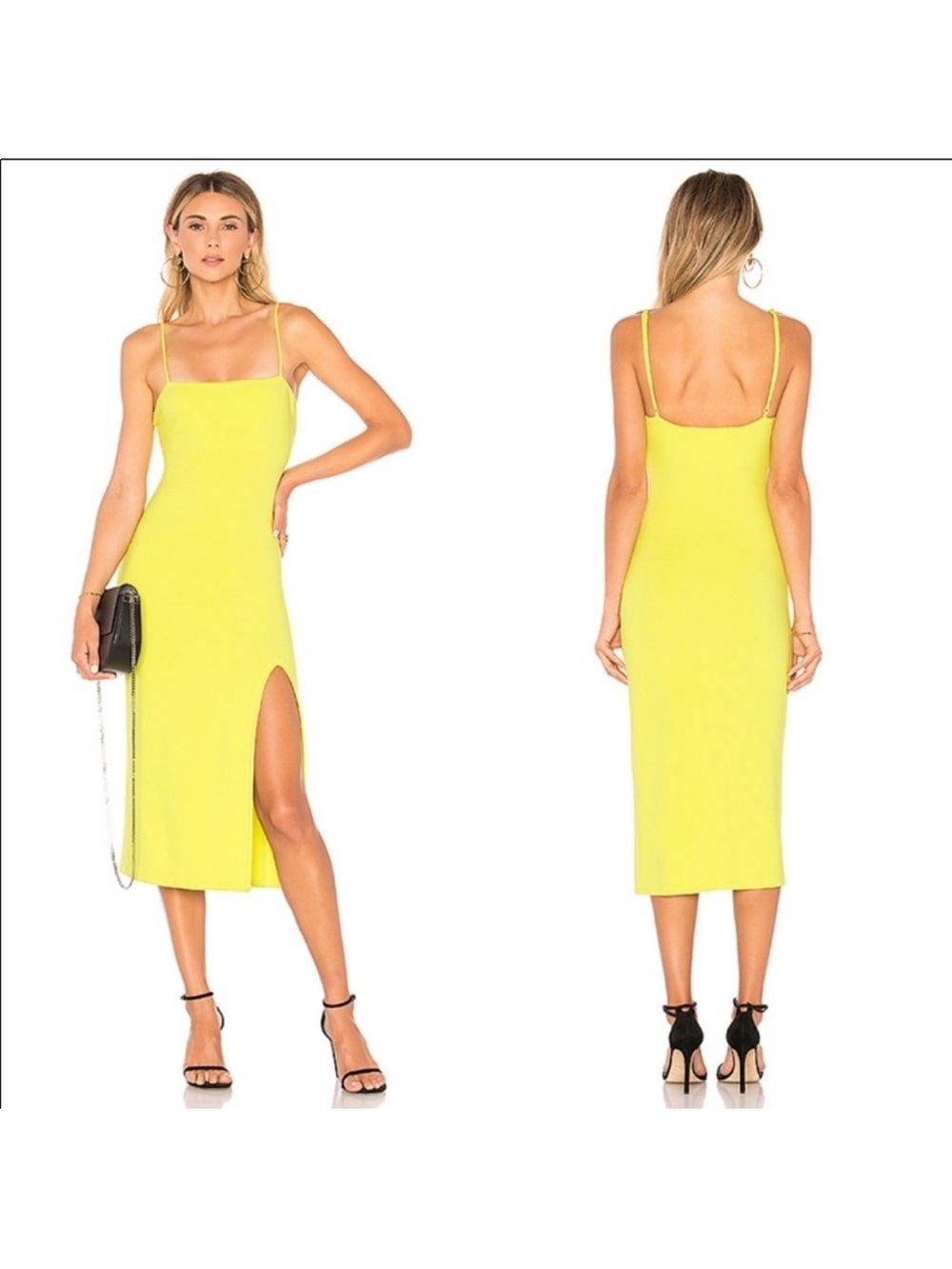 Lovers + Friends Skylar Midi Dress Lemon Small NWT - Picture 1 of 3